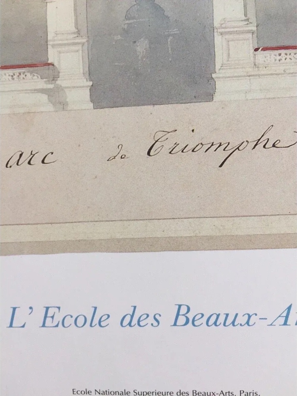 80s Architectural Rendering Poster Arc De Triomphe After Artist Emanuel Brune - Picture 10 of 12